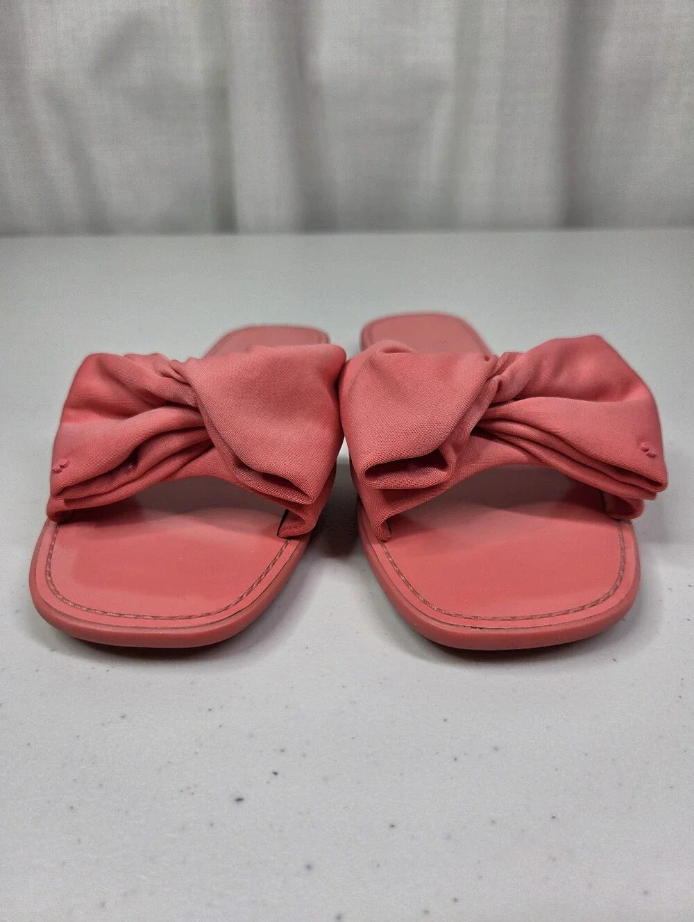 Kate Spade Bikini Bow Slide Sandals Women’s Coral Pink with Knot Bow Shoes